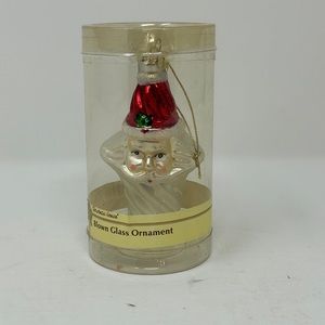 Vintage Christmas House Glass Blown Ornament Santa New sealed!! M4